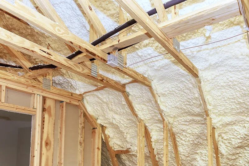 Attic spray foam insulation