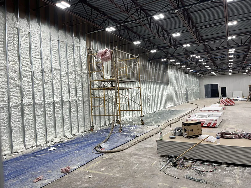 Commercial spray foam insulation project