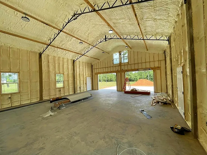 Pole barn spray foam insulation